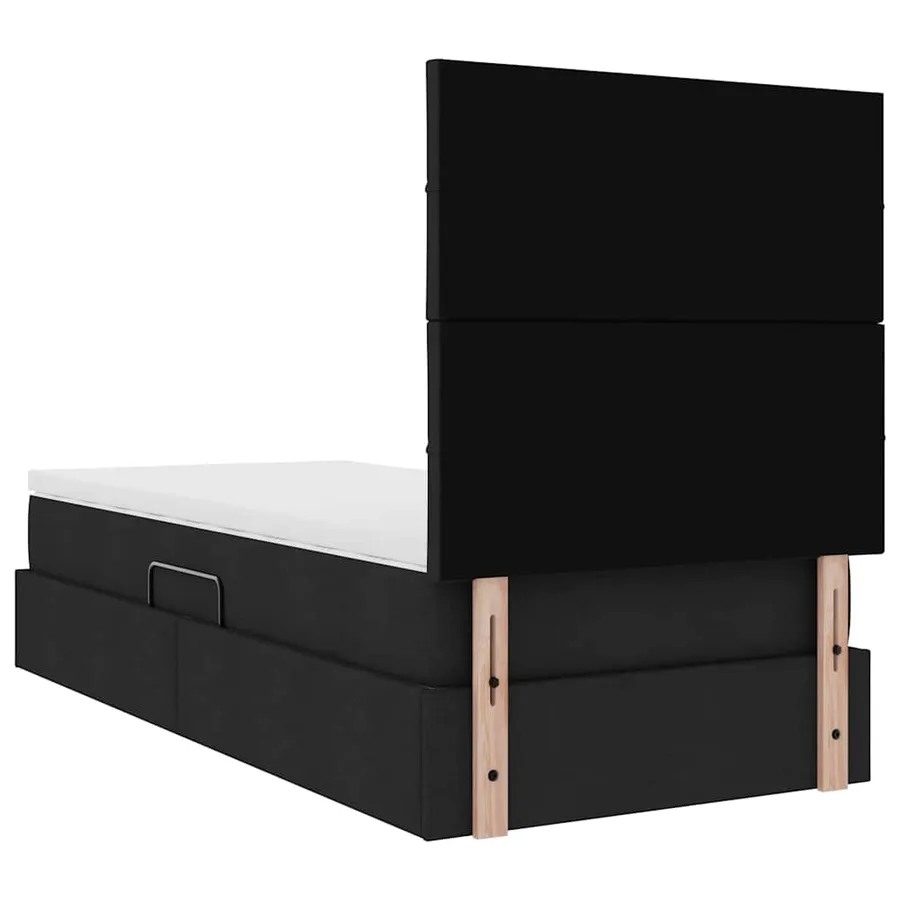 Lit de rangement LED avec matelas Noir 100 x 200 cm Tissu - 12