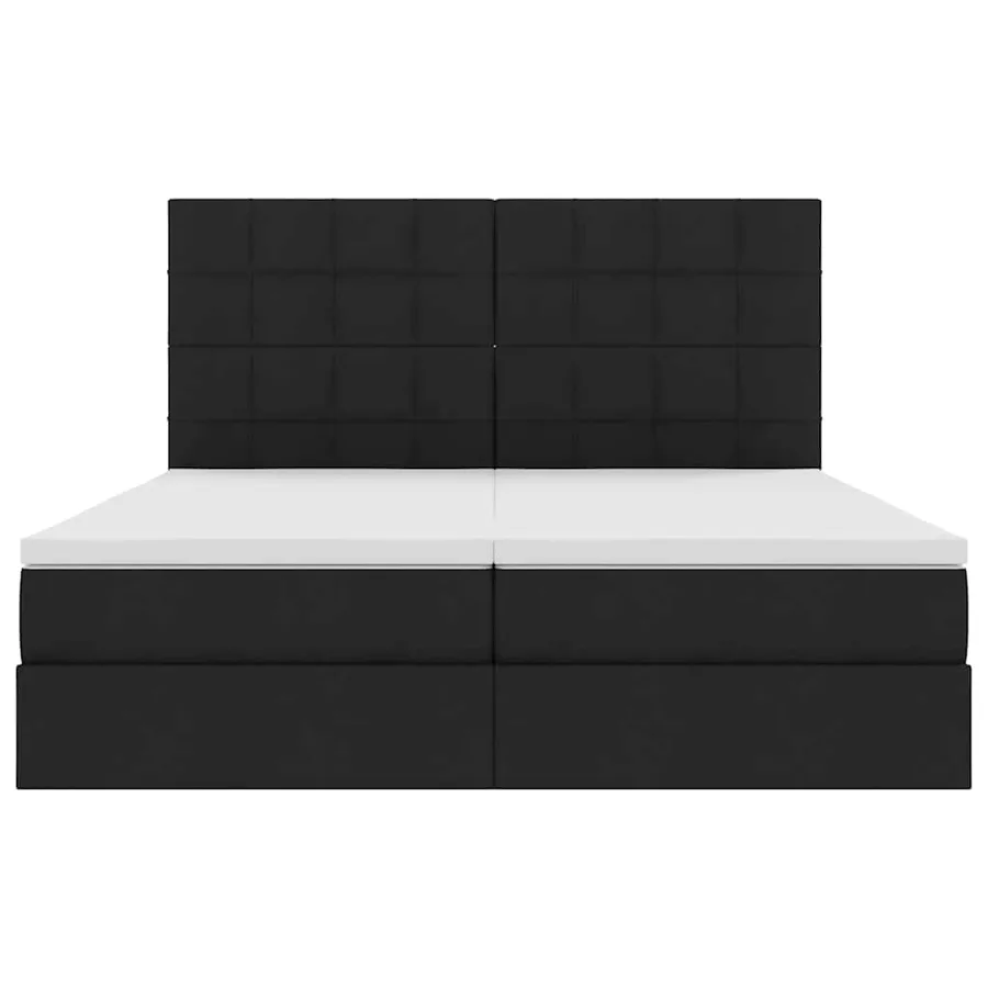 Lit de rangement LED avec matelas Noir 200 x 200 cm Tissu - 11