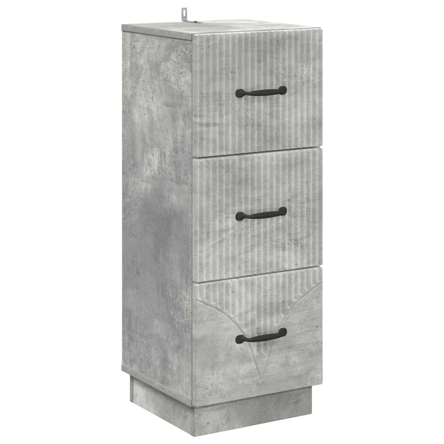 Armoire à tiroirs Gris béton 33 x 34,5 x 87 cm - 2