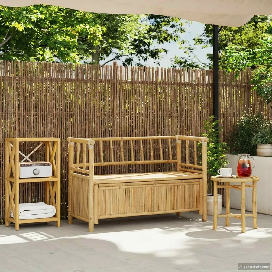 Banc de Rangement de Jardin 110 x 47 x 80 cm Bambou Naturel