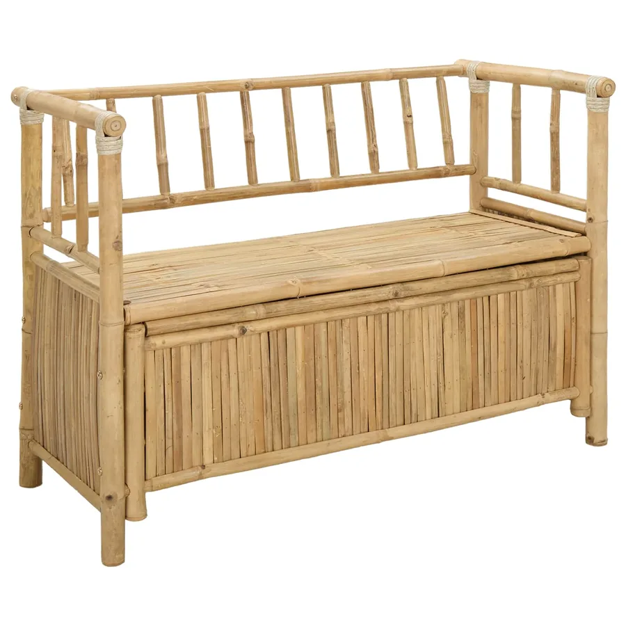 Banc de Rangement de Jardin 110 x 47 x 80 cm Bambou Naturel - 2