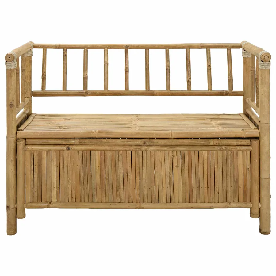Banc de Rangement de Jardin 110 x 47 x 80 cm Bambou Naturel - 4