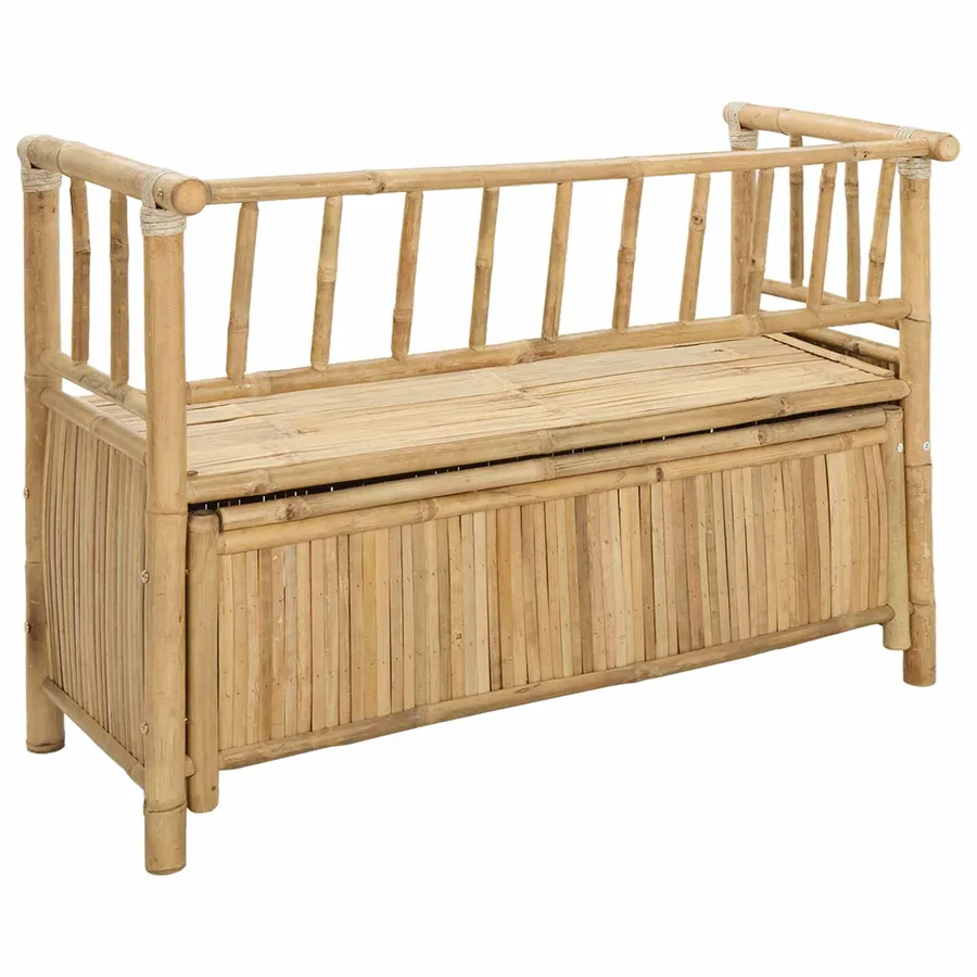 Banc de Rangement de Jardin 110 x 47 x 80 cm Bambou Naturel - 6