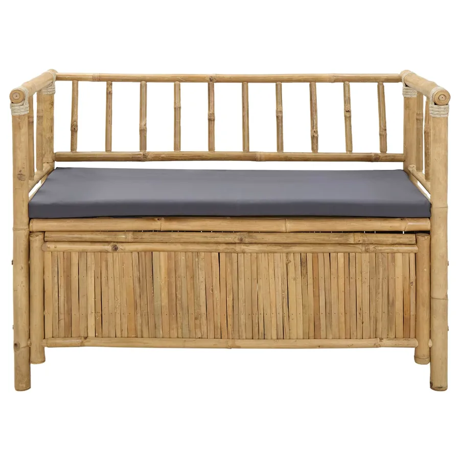 Banc de Rangement de Jardin 110 x 47 x 80 cm Bambou Naturel - 4
