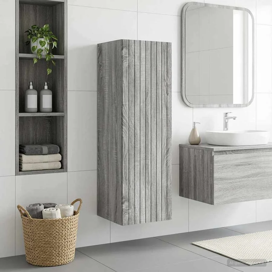 Cabinet de Salle de Bain Mural Sonoma gris 33 x 34,5 x 100 cm