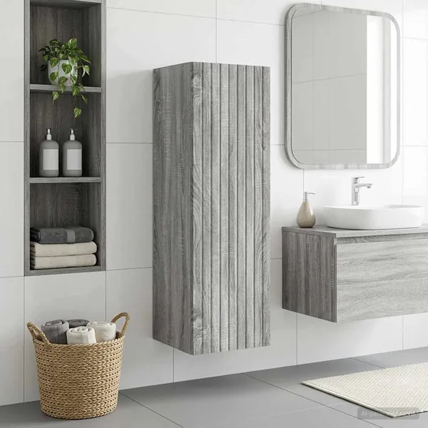 Cabinet de Salle de Bain Mural Sonoma gris 33 x 34,5 x 100 cm