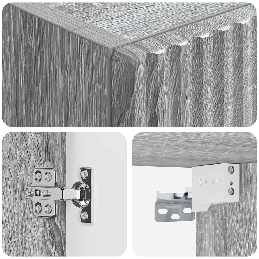 Cabinet de Salle de Bain Mural Sonoma gris 33 x 34,5 x 100 cm - 6