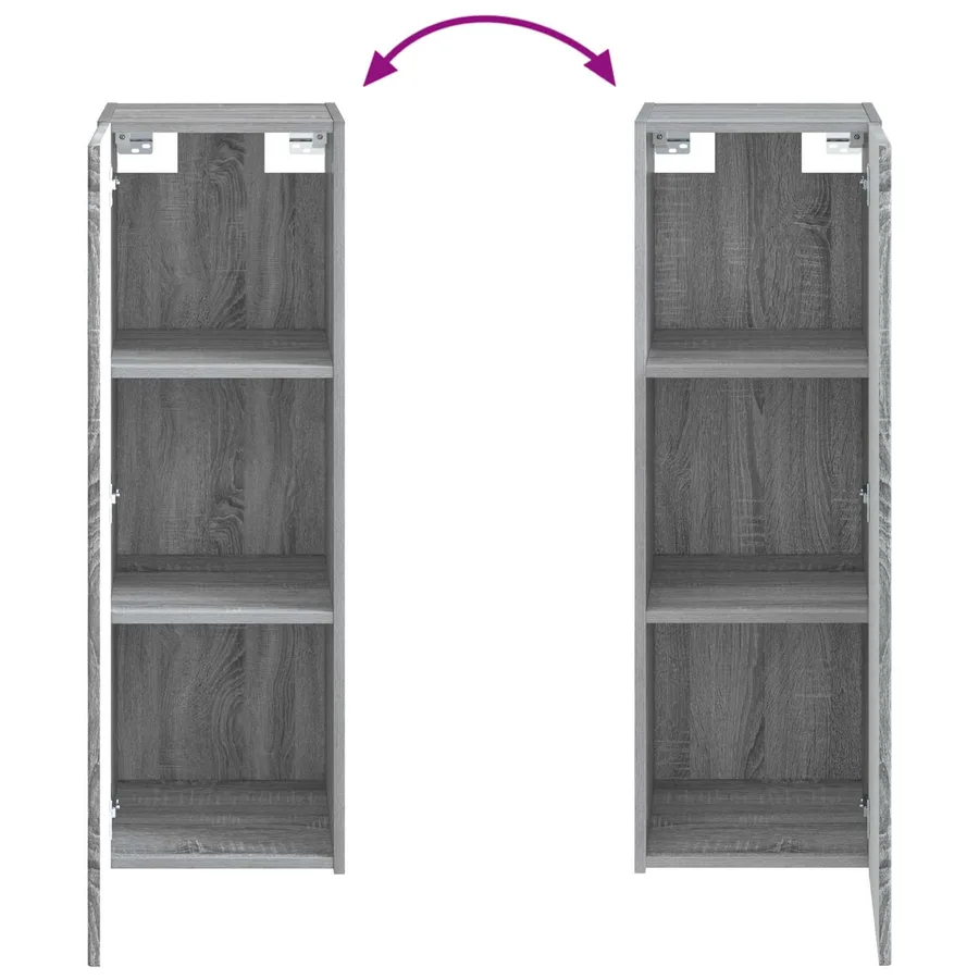 Cabinet de Salle de Bain Mural Sonoma gris 33 x 34,5 x 100 cm - 7
