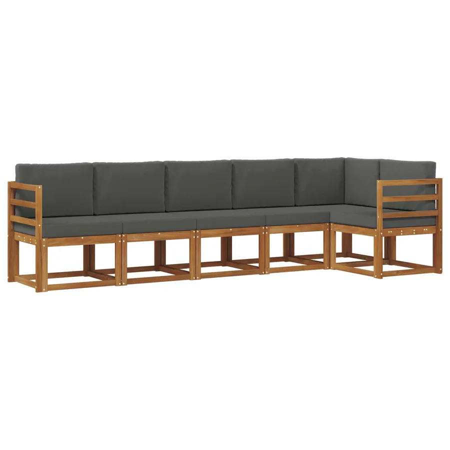 Ensemble de canapés d'extérieur 6 pcs Naturel et Anthracite - 2