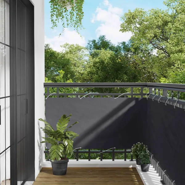 Écran de balcon Anthracite 75 x 200 cm Oxford alu enduit de PU