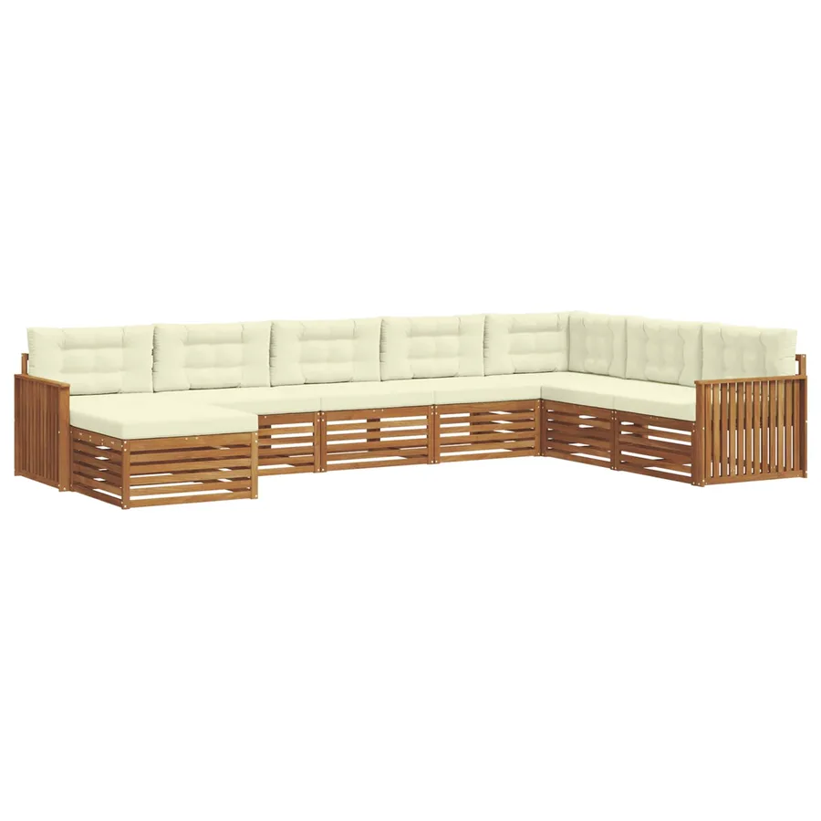 Ensemble de canapés d'extérieur 8 pcs Naturel et Crème - 2