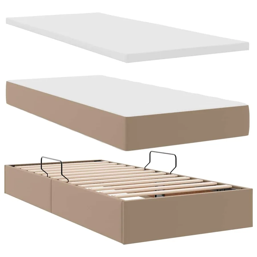 Lit de Rangement Cappuccino 90 x 190 cm Cuir synthétique - 7