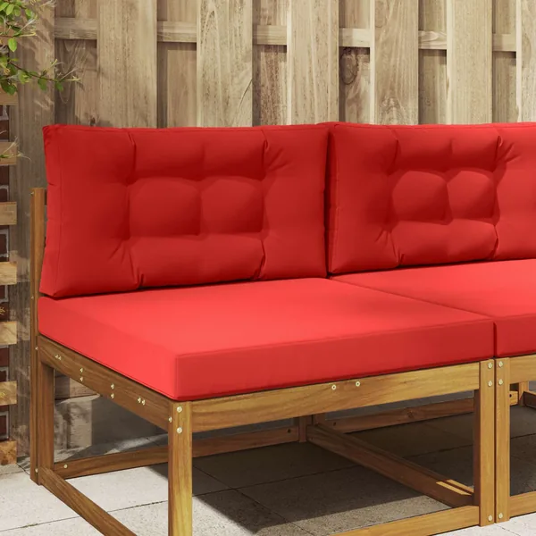 Coussin de canapé d'extérieur 2 pcs Rouge Polyester