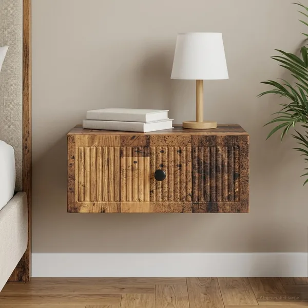 Cabinet de chevet avec tiroir Bois ancien 49 x 34,5 x 20 cm