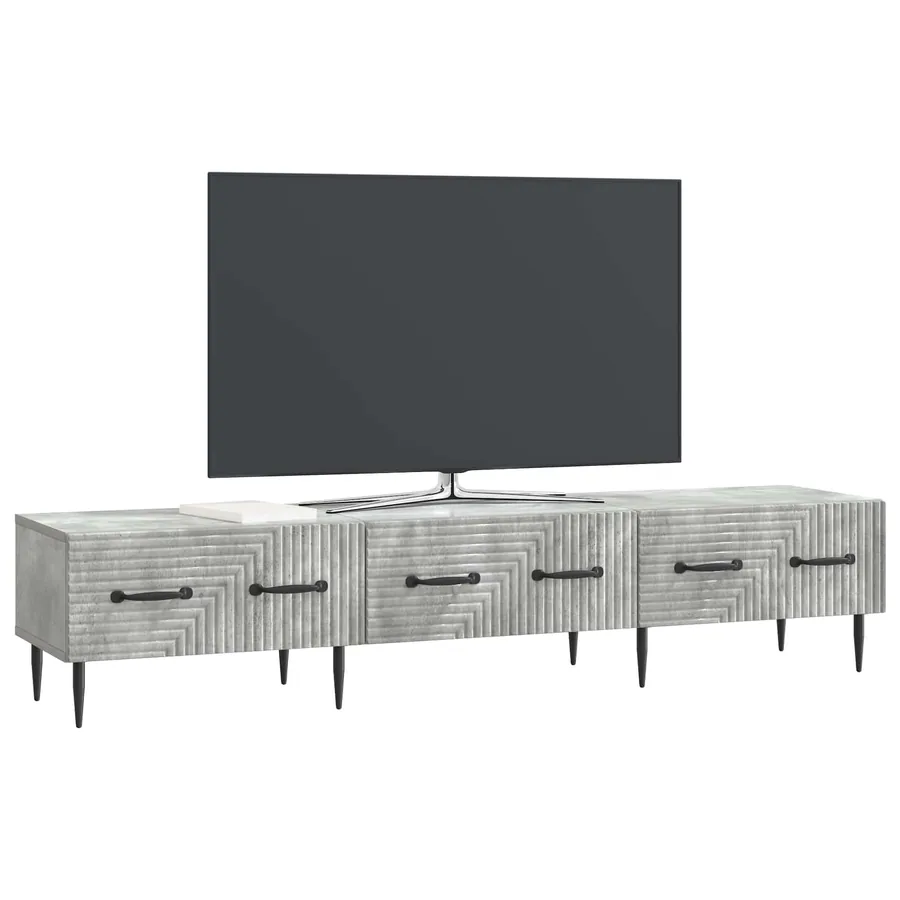 Meuble TV Gris béton 147 x 34,5 x 30 cm Bois d'ingénierie - 3