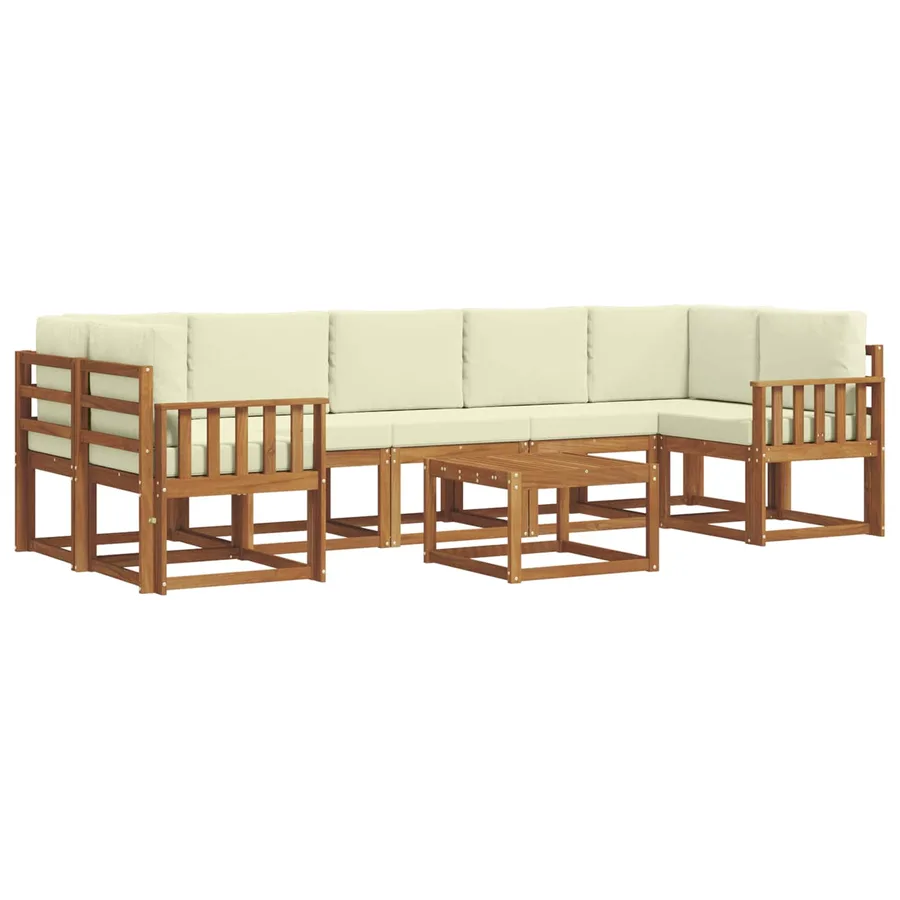 Ensemble de canapés d'extérieur 8 pcs Naturel et Crème - 2