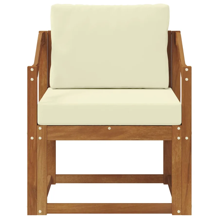 Canapé d’extérieur Bois d'acacia massif et polyester Naturel - 3