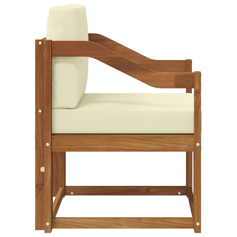 Canapé d’extérieur Bois d'acacia massif et polyester Naturel - 4