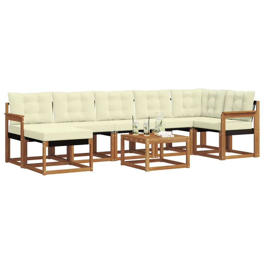 Ensemble de canapés d'extérieur 8 pcs Naturel et Crème - 3