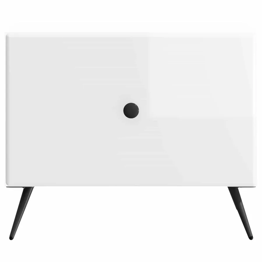 Table basse Blanc brillant 49 x 50 x 40 cm Bois d'ingénierie - 5