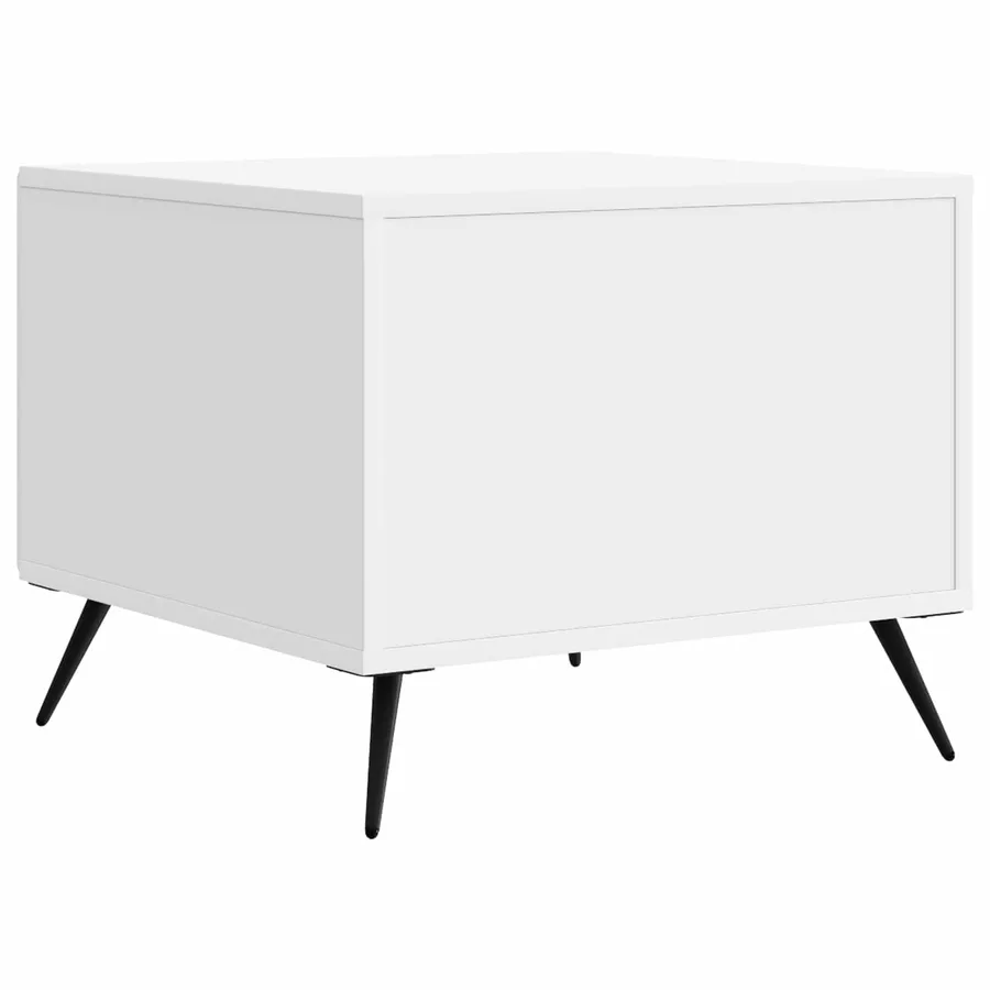 Table basse Blanc brillant 49 x 50 x 40 cm Bois d'ingénierie - 7