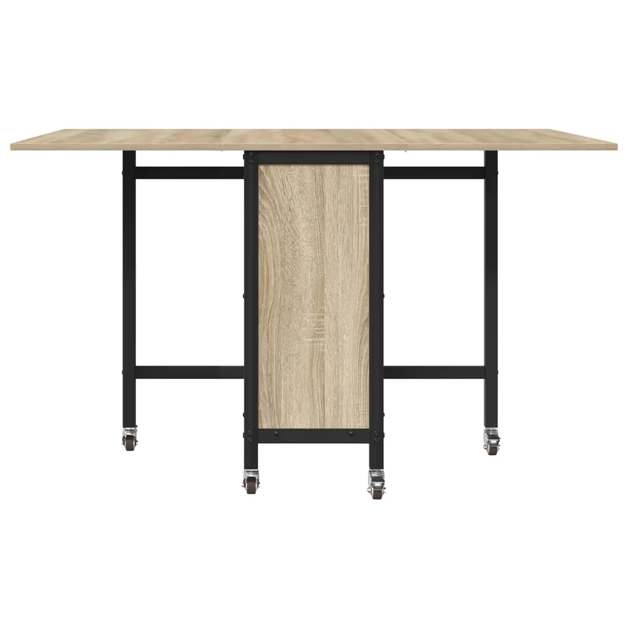Table à manger pliante avec roulettes 130 x 80 x 76,5 cm - 5