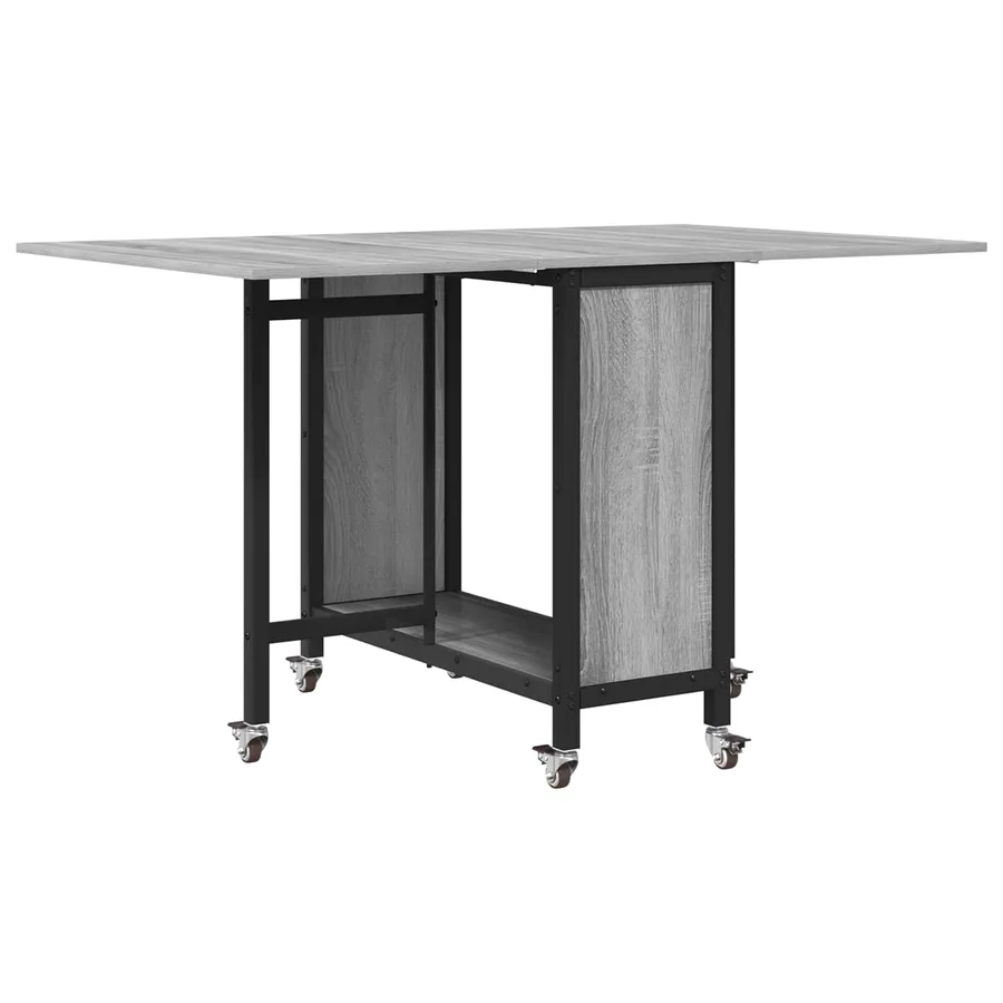 Table à manger pliante avec roulettes 130 x 80 x 76,5 cm - 2
