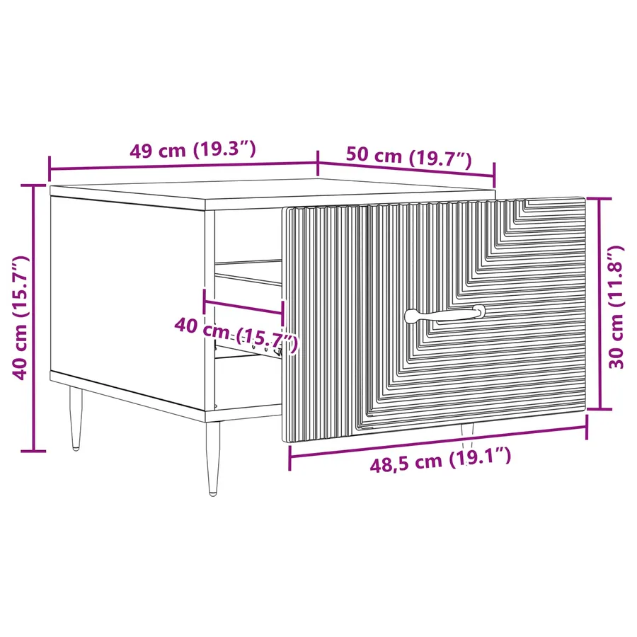 Table basse Chêne Sonoma 49 x 50 x 40 cm Bois d'ingénierie - 11