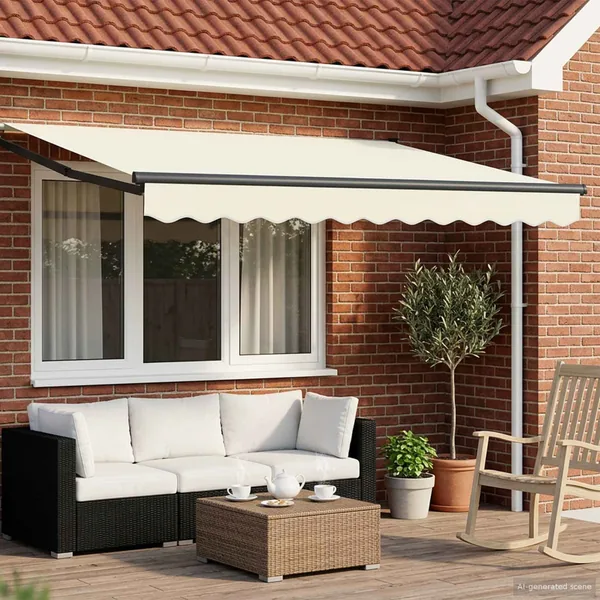Auvent rétractable électrique Crème 3 x 2 m