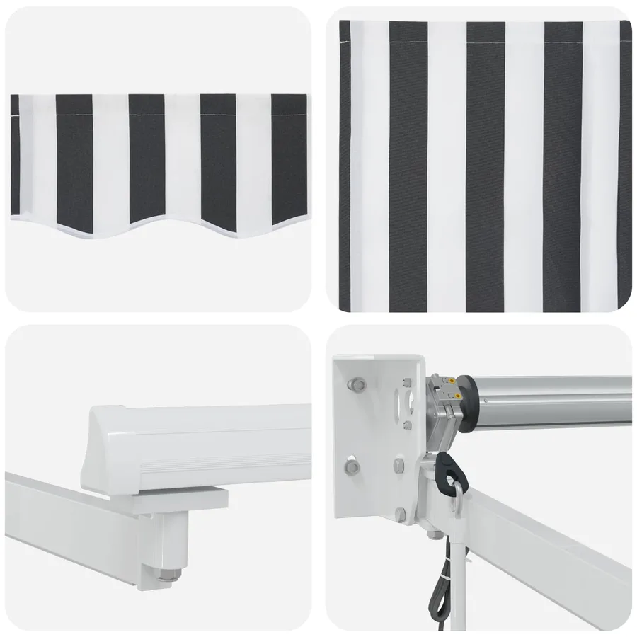 Auvent rétractable électrique Anthracite et blanc 4,5 × 3 m - 9