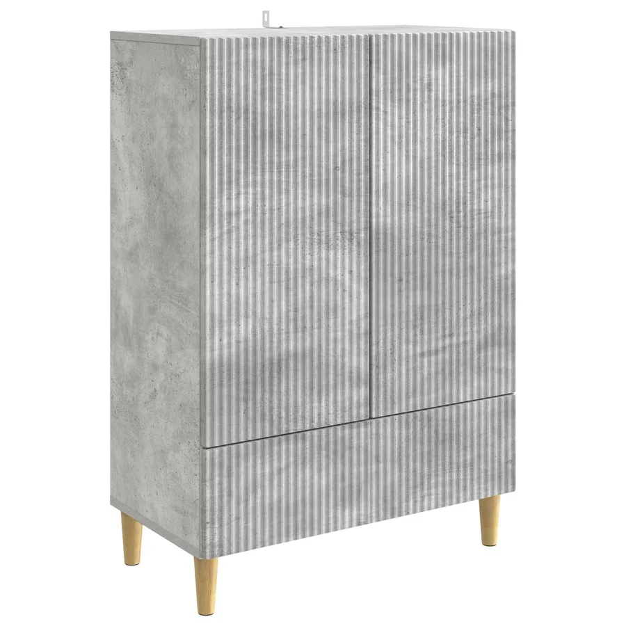 Buffet Gris béton 66 x 34,5 x 95 cm Bois d'ingénierie - 2