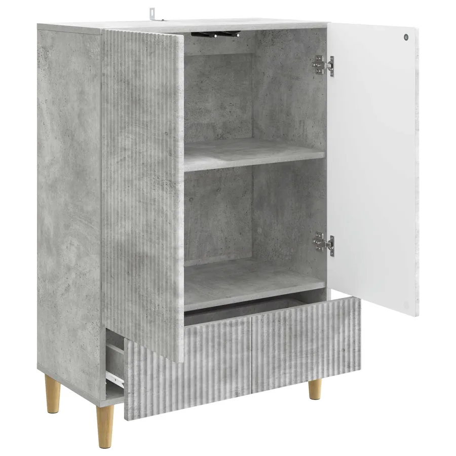 Buffet Gris béton 66 x 34,5 x 95 cm Bois d'ingénierie - 4