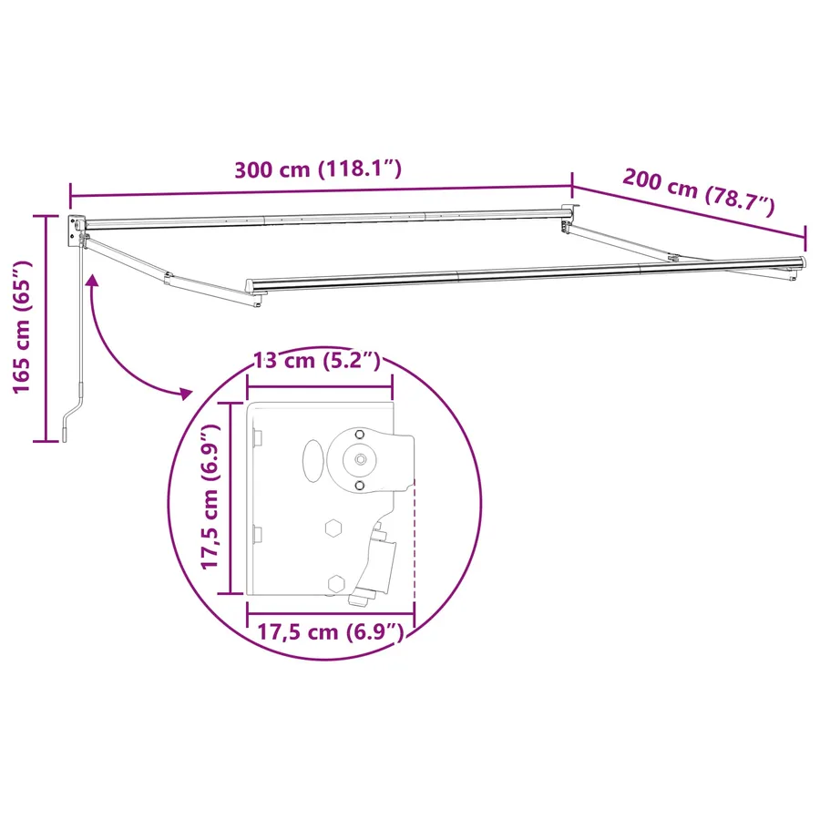Auvent rétractable Anthracite 3 x 2 m - 8