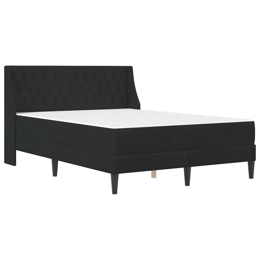 Cadre de lit avec matelas Noir 120 x 190 cm Velours - 3