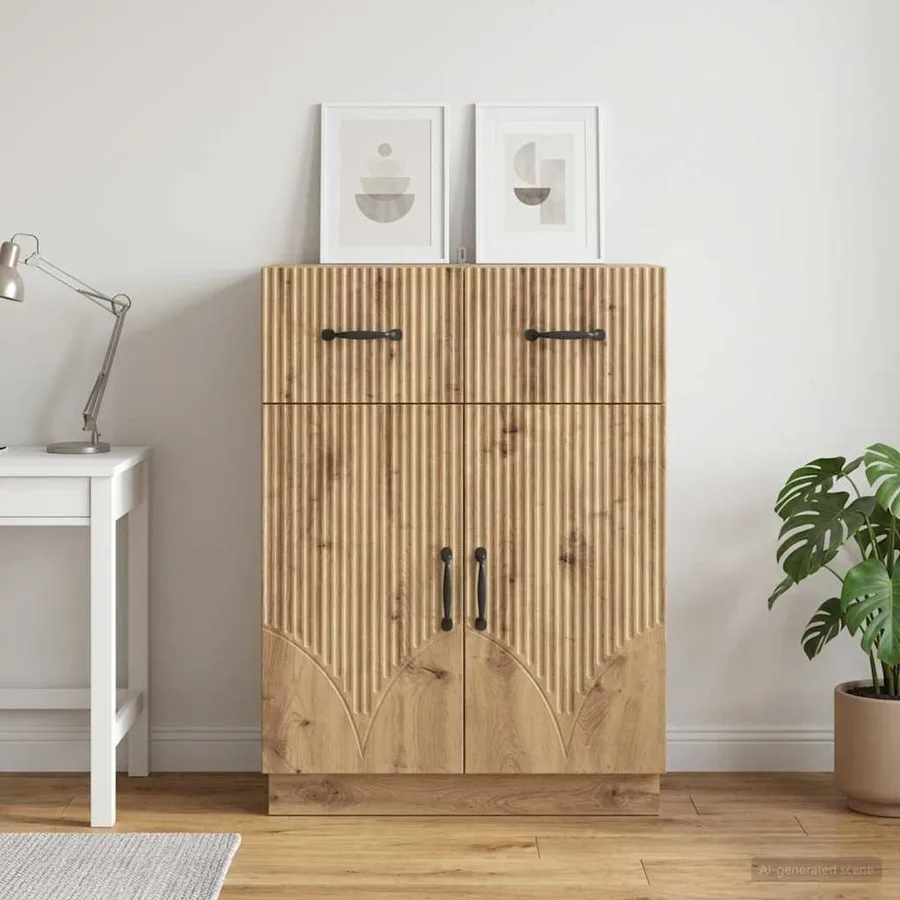 Buffet Chêne artisanal 66 x 34,5 x 87 cm Bois d'ingénierie - 4
