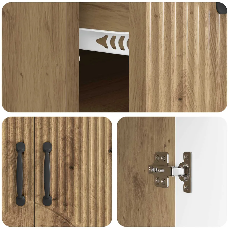 Buffet Chêne artisanal 66 x 34,5 x 87 cm Bois d'ingénierie - 9