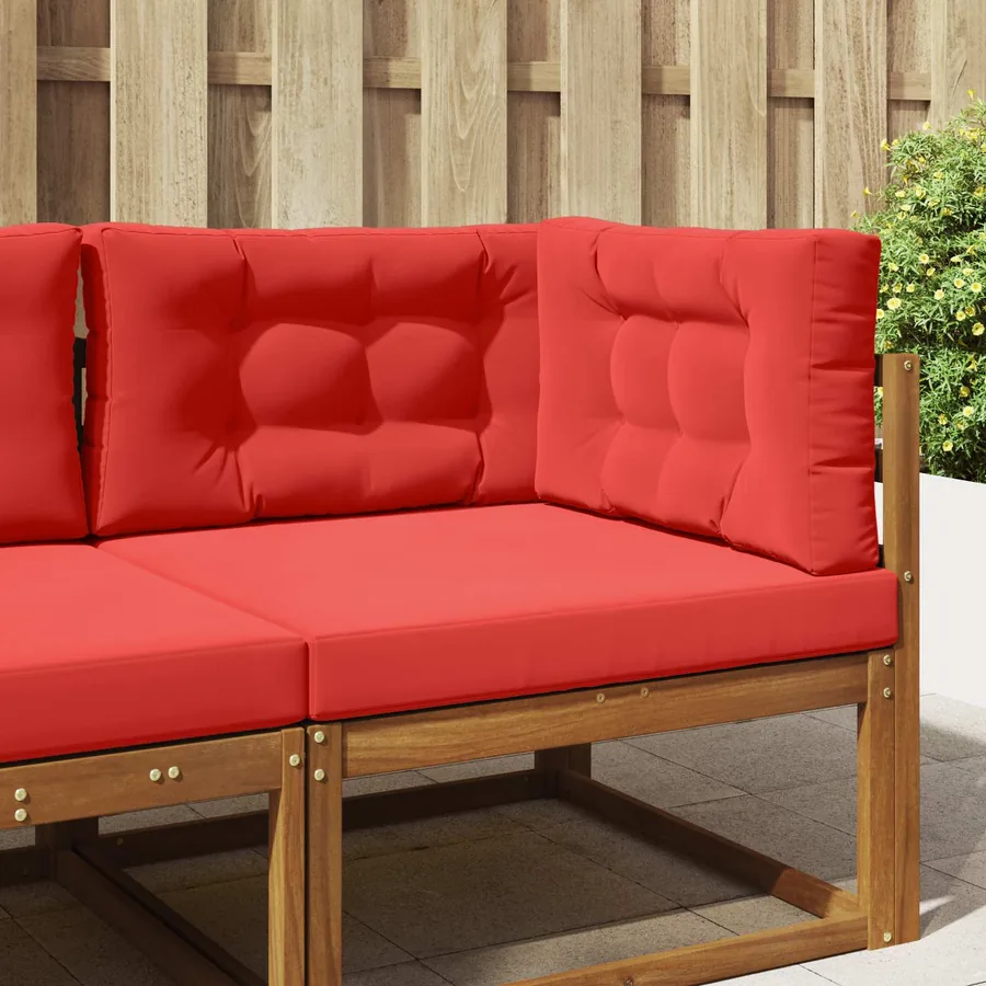 Coussin de canapé d'extérieur 3 pcs Rouge Polyester