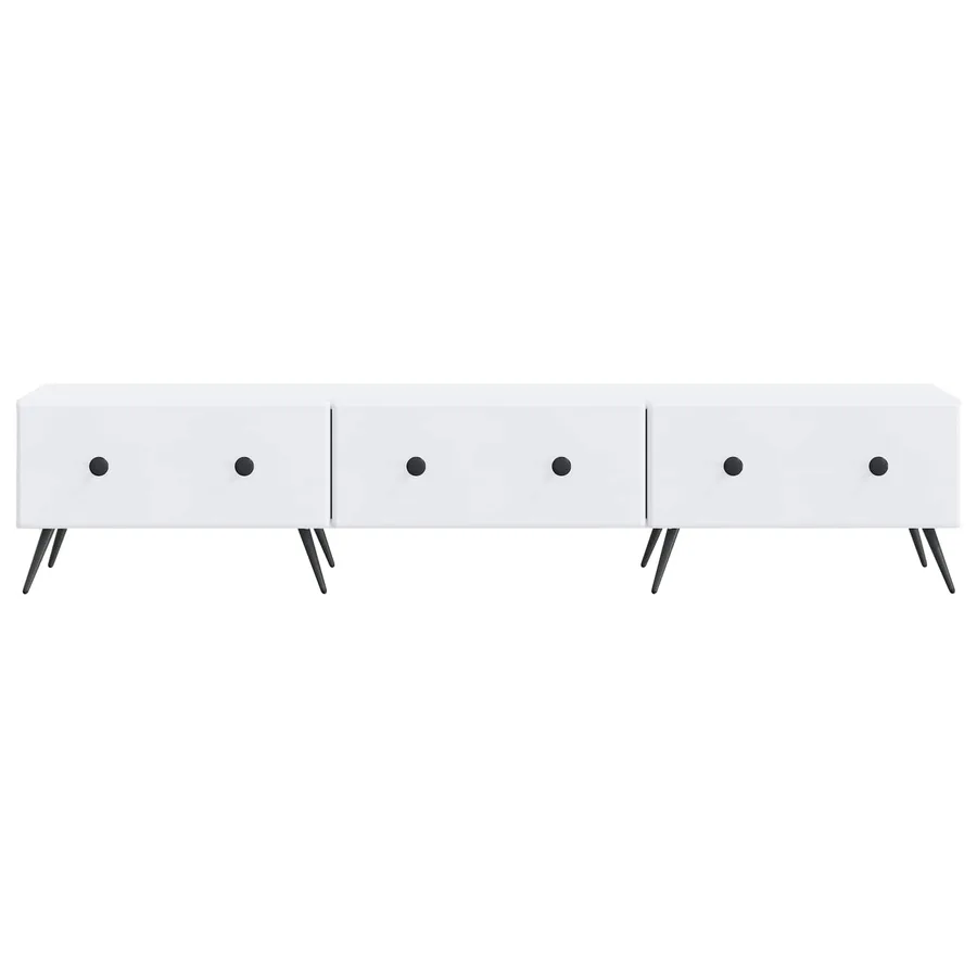 Meuble TV Blanc 147 x 34,5 x 30 cm Bois d'ingénierie - 6