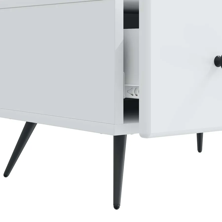 Meuble TV Blanc 147 x 34,5 x 30 cm Bois d'ingénierie - 9