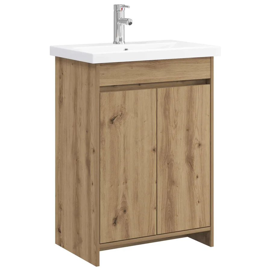 Ensemble de mobilier de salle de bain Chêne artisanal - 2