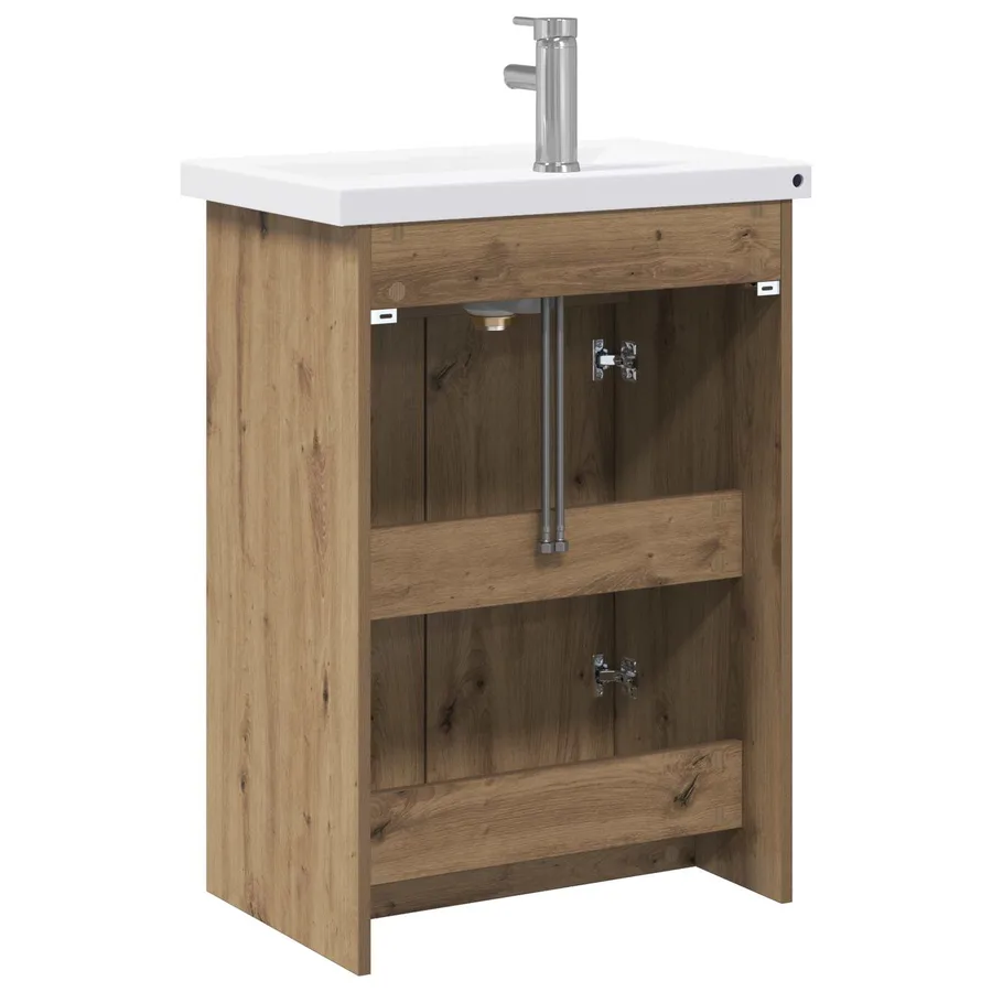 Ensemble de mobilier de salle de bain Chêne artisanal - 7