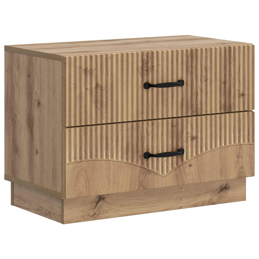Cabinet de chevet Chêne artisanal 62 x 34,5 x 44,5 cm - 2
