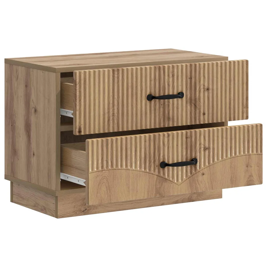Cabinet de chevet Chêne artisanal 62 x 34,5 x 44,5 cm - 4