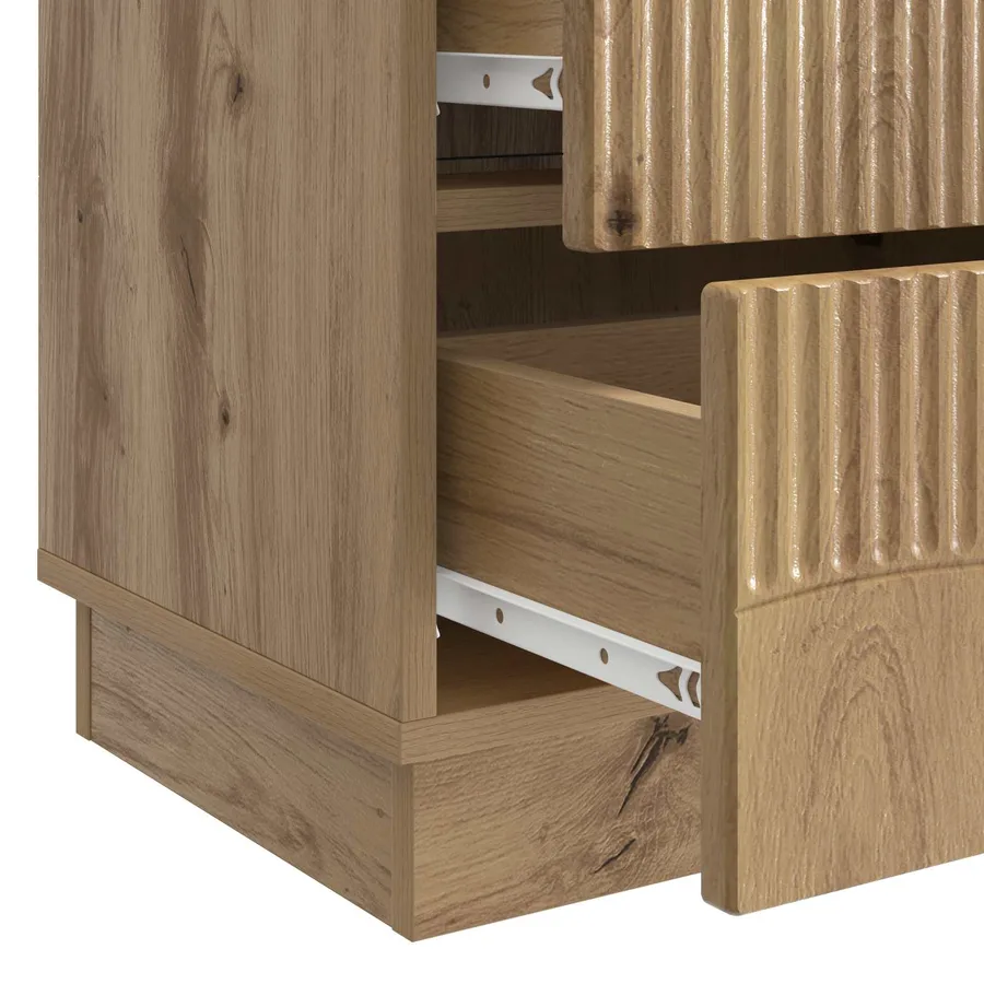 Cabinet de chevet Chêne artisanal 62 x 34,5 x 44,5 cm - 9