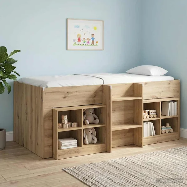 Cadre de Lit Élevé pour Enfants Chêne artisanal 90 x 190 cm
