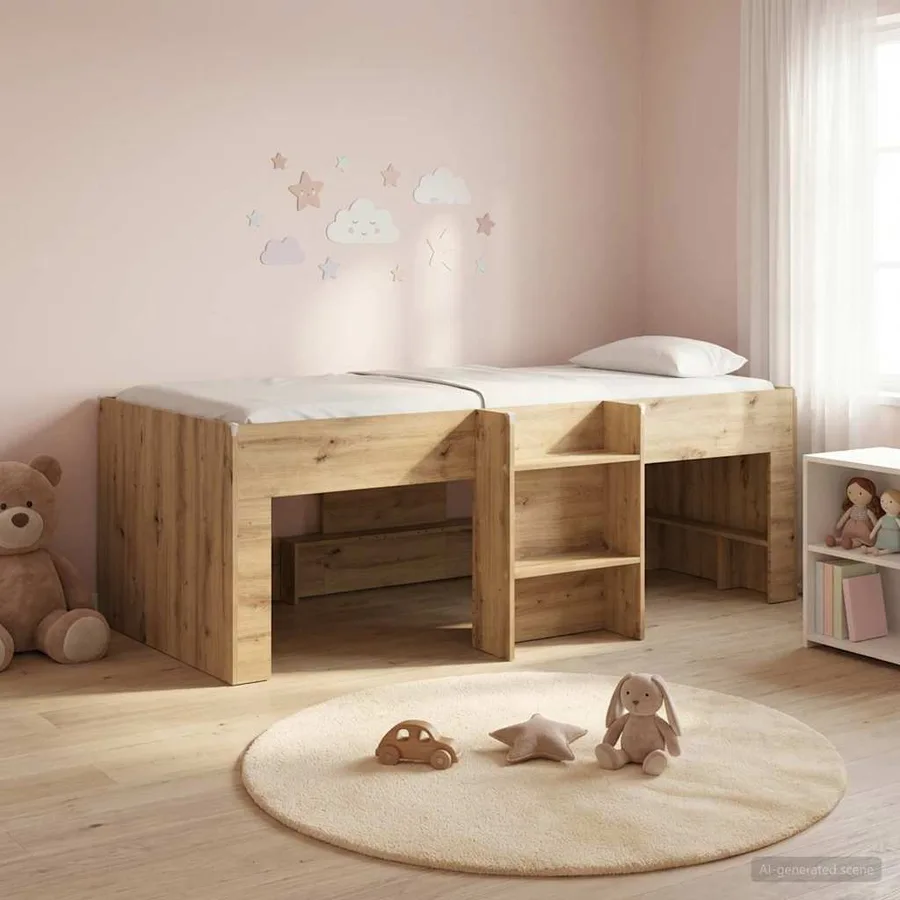 Cadre de Lit Élevé pour Enfants Chêne artisanal 90 x 190 cm - 3