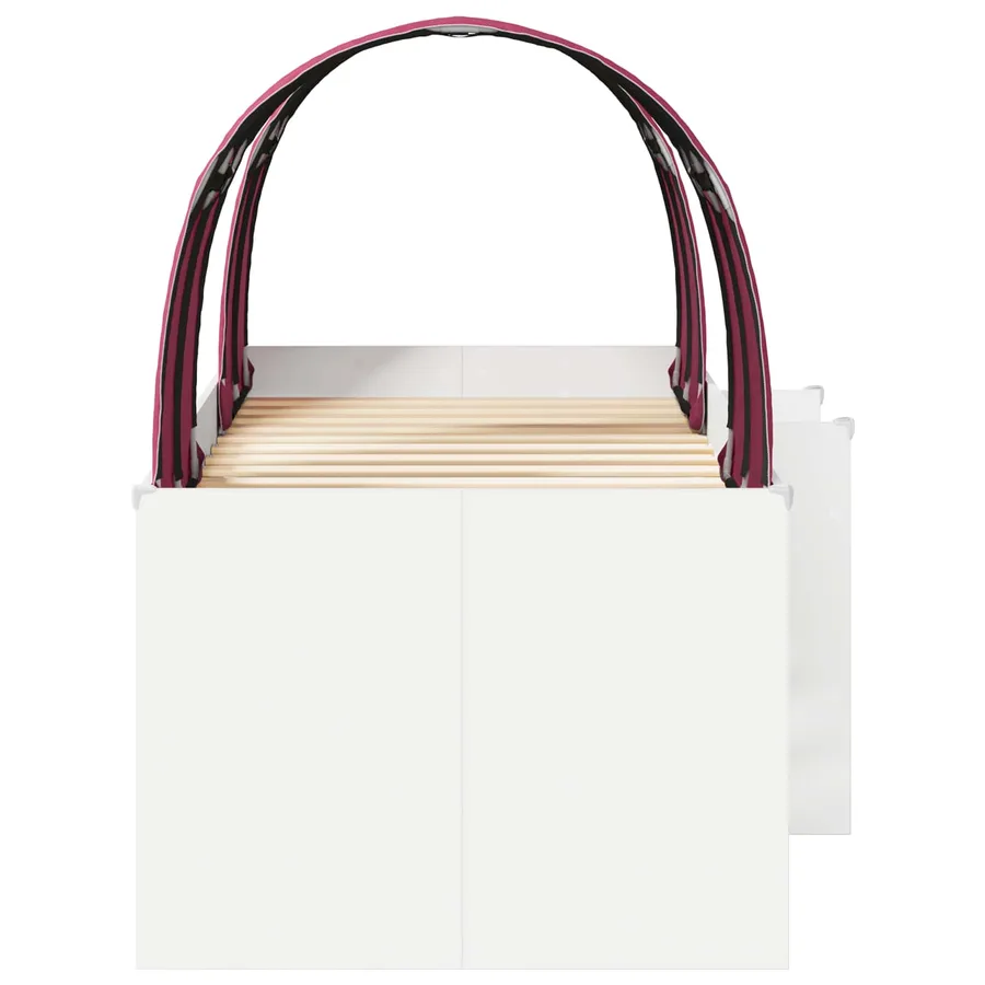 Lit avec Tunnel 3 pc Blanc et rouge Bois d'ingénierie - 7