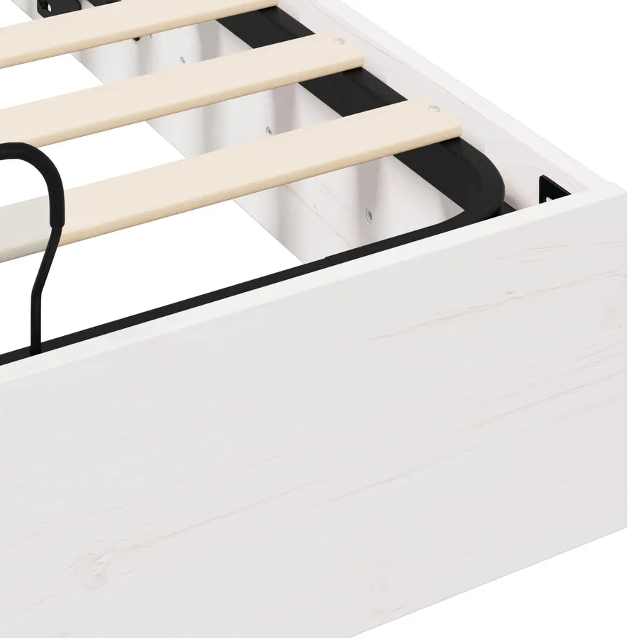 Cadre de lit ottoman avec rangement Blanc 160 x 200 cm - 9