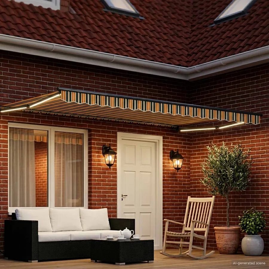 Store rétractable manuel avec LEDs 4,5 × 3 m - 3