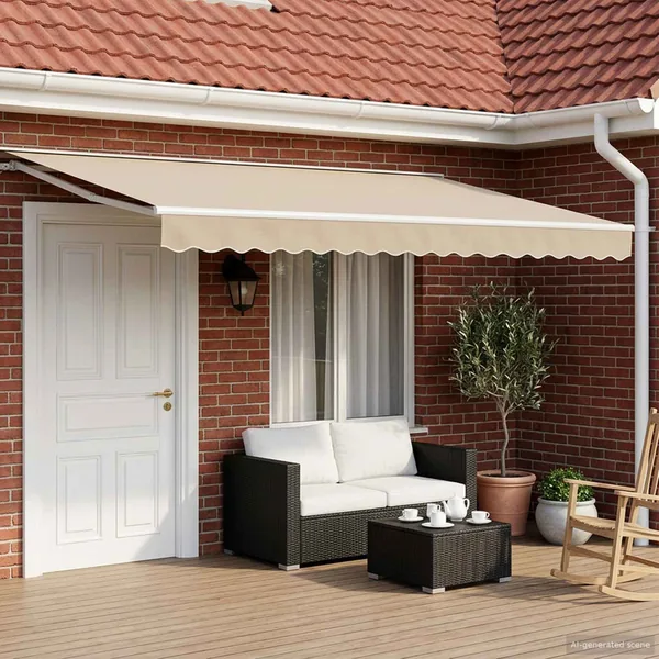 Auvent rétractable manuel Beige 4,5 × 3 m